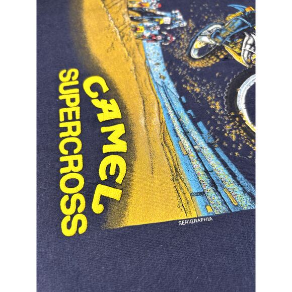 VTG 1989 Camel Supercross Motocross Short Sleeve Shirt Size M Rare Made in USA - Picture 15 of 16